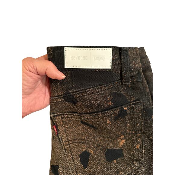 RE/DONE x Levis Collection Women’s Brown Paint Splatter Black Skinny Jeans Sz 26 - Picture 7 of 8